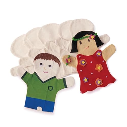 VICASKY 2-Pack Canvas Hand Puppet Material Package for Boys and Girls Creative DIY Storytelling