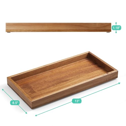 ALELION-13-Bathroom-Vanity-Tray-for-Counter-Acacia-Wood-Decorative-Tray-for-Toilet-Tank-Makeup-Perfume-Jewelry-Catchall-Coffee-Table-Wooden-Kitchen-Countertop-Organizer-for-Soap-Dispenser