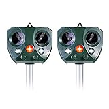 AWLGAK Repelente de Gatos,Repelente de Gato por ultrasonido Solar con sensibilidad y frecuencia Regulable,para Uso al Aire Libre,ristente al Agua,LED,Animales,Ratones,Perroas,Gatos,pájaros