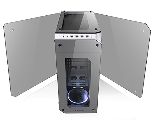 Thermaltake View 71 Snow 4-Sided Tempered Glass Vertical Gpu Modular Spcc E-Atx Gaming Full Tower Computer Case Chassis 3-Way Radiator View With 2 White Led Riing Fan Pre-Installed Ca-1I7-00F6Wn-00 #TOP1
