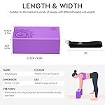 Overmont Yoga Block 2 Pack Supportive Latex-Free EVA Foam Soft Non-Slip Surface for General Fitness Pilates Stretching and Meditation 9"x6"x3" Yoga Strap Included - Image 5
