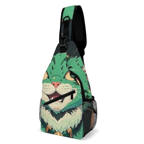 Black And-White Stripes Sling Bag for Men Women - Adjustable Crossbody Chest Backpack, 15