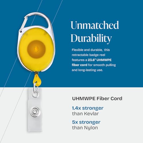 image for Will Well 5 Pack Id Badge Holder With Clip – Transparent Yellow Badg