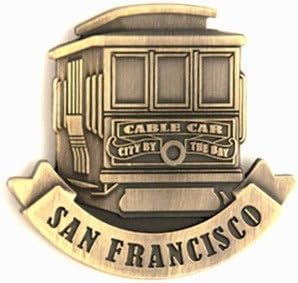 San Francisco Magnet Cable Car Front View Metal Bronze 53193