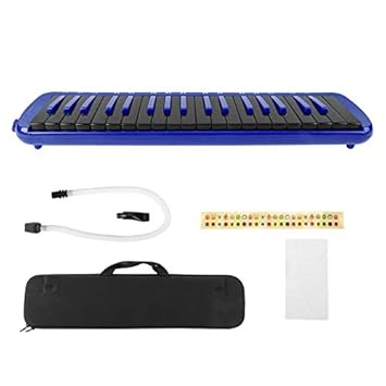 F-37s Melodica 37 Key with Mouthpiece Air Piano Keyboard Wind Musical Instrument Suitable for Beginner Practice + Bag F-37s(blue)