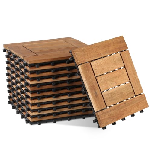 Dalles de terrasse en bois d'acacia pour sublimer votre balcon et jardin