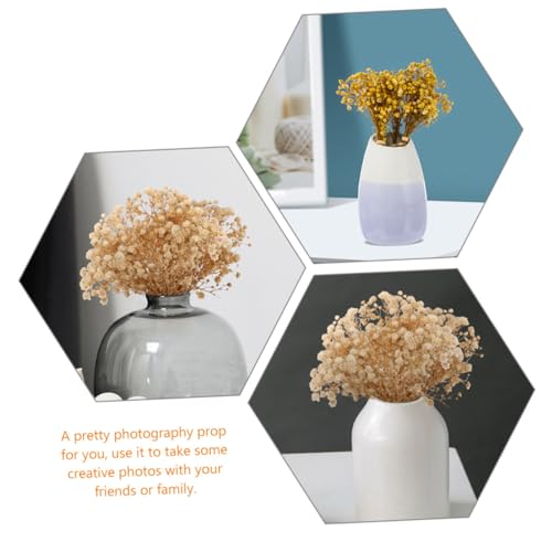 6pcs Ramo de Flores Secas Artificiales Pequeñas Amarillas miniatura 2