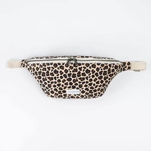 Image of The Peacock Crew Canvas Crossbody Sling Bag for Men & Women - Adjustable Strap, Dual Zippers Left /Right Handed, Secure Everyday Travel Fanny Pack Shoulder Pouch, Trekker Leopard, 14.5 x 6.3 x 3.6
