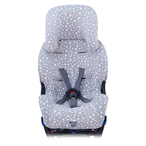 JYOKO Kids Funda de algodón para Silla de Coche Compatible con Klippan (Kiss 2, White Star)