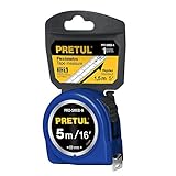 Pretul PRO-5MEB-A, Flexómetro, azul, 5 m, cinta 19 mm, Pretul, tarjeta plástica