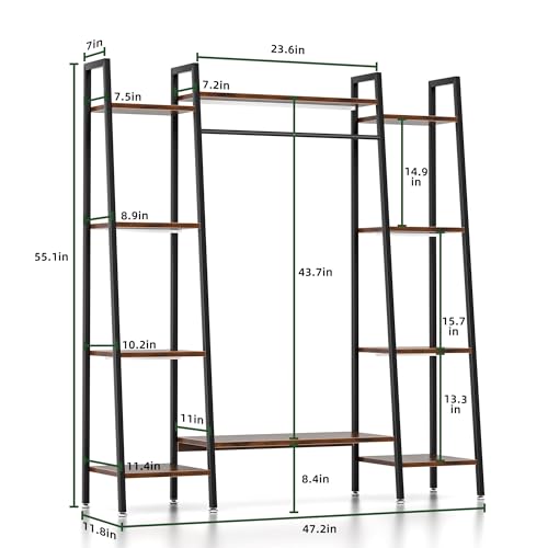 BACEKOLL Plant Stand Indoor with Grow Lights, 6 Tiered Metal Plant Shelf, 55\" Large Plant Stand for Indoor Plants Multiple, Corner Plant Holder Display Shelves, Tall Plant Rack for Living Room, Patio
