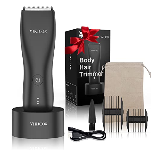 VIKICON Bodygroom Rasoir électrique intime pour homme,Tondeuse à cheveux intime,Pour l'aine et les poils pubiens avec station de charge USB,Rasoir étanche et sec,Tondeuse à cheveux professionnelle Cover