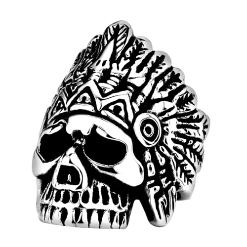 Image of Genuine Stainless Steel Ring Jewelry for Men Fashion Punk Biker Skull Rings
