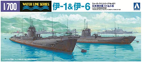 Aoshima 1/700 431 I-1 & I-6 Submarine maquette de sous-marins japonais