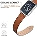 ANNEFIT Calfskin Leather Watch Straps 16mm, Thin Elegant Replacement Watch Band with Gold Buckle (Brown)
