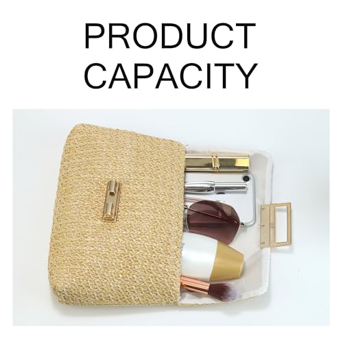 Image of Women's Straw Crossbody Bag Beach Handmade Rattan Shoulder Bags Small Straw Clutch Purse for Summer Vacation