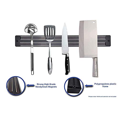 Image of 33cm (2 Pcs) Magnetic Knife Bar, Storage Strip, Kitchen Holder, Rack Strip Patti 13 Inch (Black)