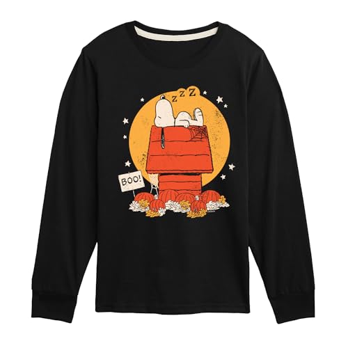 HYBRID APPAREL - Peanuts - Snoopy Halloween Dog House - Toddler & Youth Long Sleeve Graphic T-Shirt