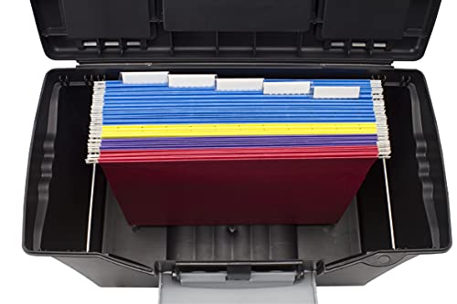 Storex Legal File Box With Organizer Lid – Plastic Office File Storage Box For Letter And Legal Hanging Folders, 17.13 X 9.63 X 11 Inches, Black, 1-Count (61510C01C) #TOP4
