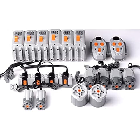 AKOGD Power Functions Set, Motor Set with Motor, Remote Control, Battery Case, Receiver, L Motor Compatible with many models Cover