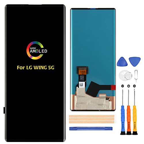 A-MIND for LG Wing 5G F100 Screen Replacement Touch Screen Digitizer for LG LMF100N LM-F100N LM-F100V LM-F100 6.8 inch LCD Display Full Assembly Repair Kits,with Tools