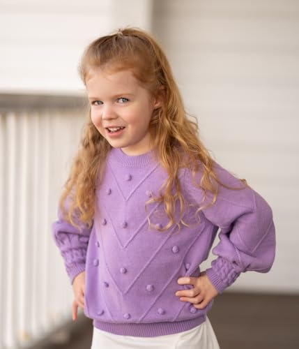 Image of Arshiner Kid Girls Crew Neck Lantern Sleeve Sweater Cute Jumper Top Pullover Outwear 5-13 Years