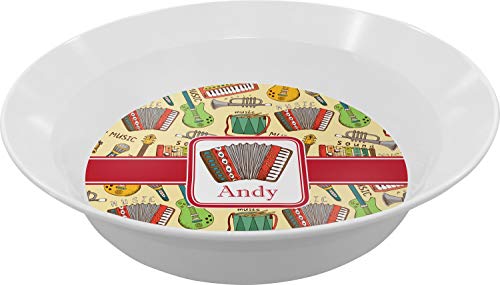 Personalized Vintage Musical Instruments Melamine Bowl - 12 oz