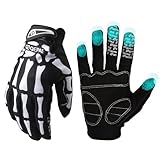 Belinreli Halloween Skeleton Gloves Touchscreen, Breathable Skull Gloves Cycling Anti-Slip Bone Halloween Costumes Gift