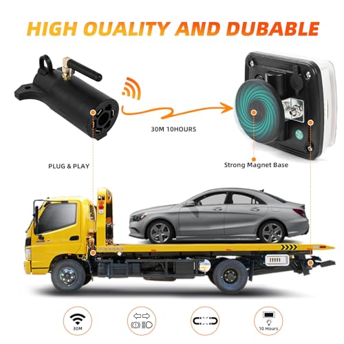 Image of Wireless Trailer Lights, Magnetic LED Tow Lights Kit Waterproof