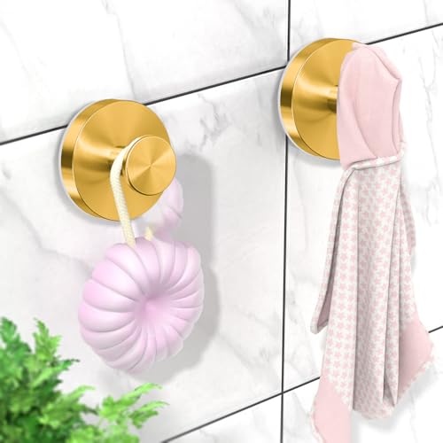 Crochets à ventouse dorés imperméables et antirouille pour miroir