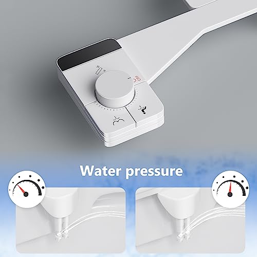 Couleeur Bidet Einsatz für Toilette,Bidet Aufsatz für Toilette(Frontal & Rear Wash),Nicht Elektrisch Kaltes Wasser Bidet mit Einziehbare Selbstreinigende Doppeldüsen Einstellbarer Wasserdrucks