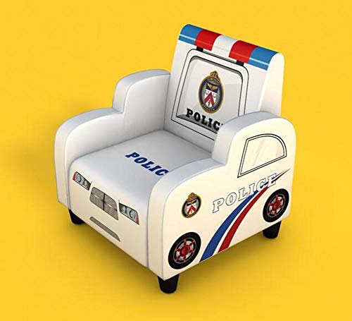 TOYSOFA Leather Kid Sofa Chair,Police Cartoon Back Support Armrest Chair Couch T