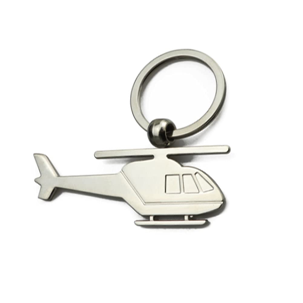Arfuka Unisex Silver Keyring Helicopter Shaped Keychain Creative Plane Key Ring Key Chain, Christmas/Birthday Gift For Men And Women