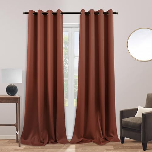 Image of Terracotta Blackout Curtains 52x108 Inches Long