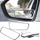 2 Stück Toter-Winkel-Spiegel für Autos, Rahmenloser Konvexer HD-Glas Rückspiegel, 360° Drehbar und Verstellbar für PKWs, LKWs, SUVs, Vans und Wohnmobile