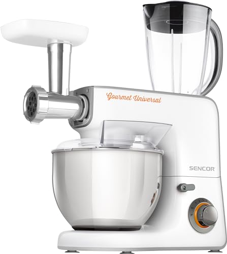 Sencor STM3700WH 10 Speed Stand Mixer with 10 Specialized Attachments, White