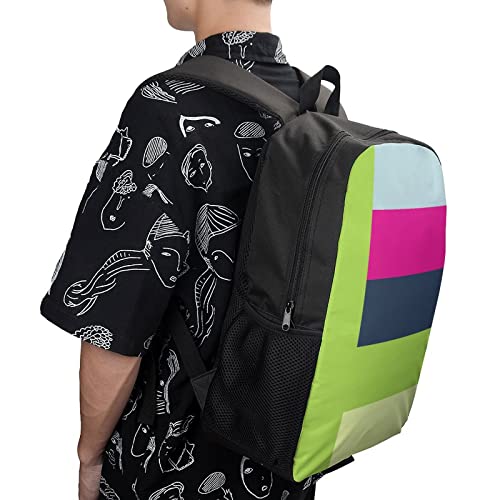 Sac à dos géométrique 17 pouces imprimé 3D unisexe et imperméable - 4