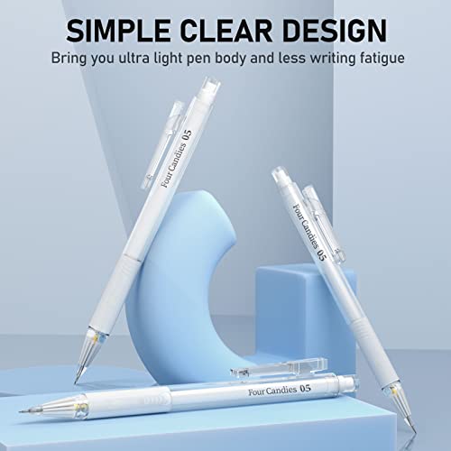 Four Candies Mechanical Pencil Set With Case - 3Pcs 0.5Mm Clear Mechanical Pencils & 180Pcs Hb Lead Refills 0.5Mm Mechanical Pencil Set With Case - 4Pcs Metal Mechanical Pencils #TOP6