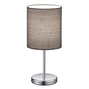 Reality Leuchten Lampe de table Jerry, abat-jour en tissu, E14, 40 W, Gris, 13 x 13 x 28,5 cm