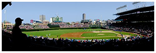 ArtsyCanvas | Wrigley Field Baseball Field Poster | 44" x