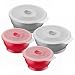 Collapse-it Silicone Food Storage Containers - BPA Free Airtight Silicone Lids, 4 Piece Set of 6-Cup & 4-Cup Collapsible Lunch Box Containers - Oven, Microwave, Freezer Safe
