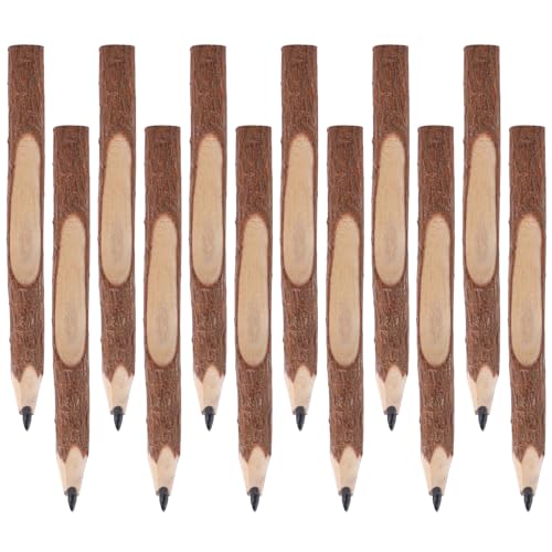 Zorplex 12 Pièces Crayon de Bois Rustiques Style Brindille, Crayons Graphite Écologiques et Artistiques, Fournitures Scolaires pour Enfants, Cadeaux de Fête, Anniversaire et Bureau