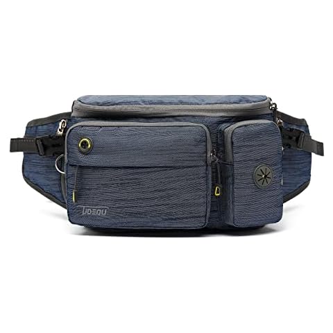 TUDEQU Fanny Pack Dog Walking Bag Bumbag Waist Bag with Two Invisible Bottle Holder for Hiking Running Cycling Men Women Cover