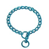 Platinum Pets 3mm Coated Chain Dog Collar 18-Inch, Caribbean Teal
