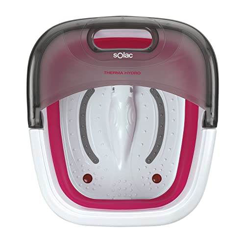 Solac - Hidromasajeador de pies Therma Hydro | 6 litros | 3 Funciones | Masaje con burbujas, vibraciones e infrarrojos | Calentamiento del agua | Uso con aceites | Masajeador 350W | Plegable
