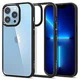 Spigen iPhone13Proケース クリア 衝撃吸収 米軍MIL規格取得 透明 TPU バンパーケース 2重構造 耐衝撃 すり傷防止 黄変抑制 ワイヤレス充電対応 ウルトラ・ハイブリッド ACS03262 (マット・ブラック)