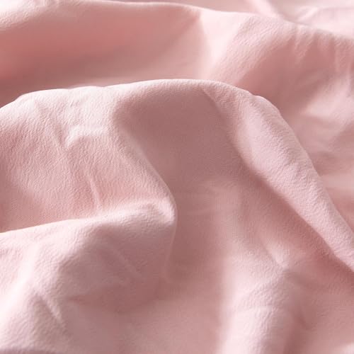 Image of Amazon Basics Kids' Pink Bedding Set, 7-Piece Jacquard Bed-in-a-Bag with Comforter, Fitted Sheet, Flat Sheet, Pillowcases, Pillow Shams, Deep Pocket 16 inch, All-Season, Pink Tufted, Full /Queen