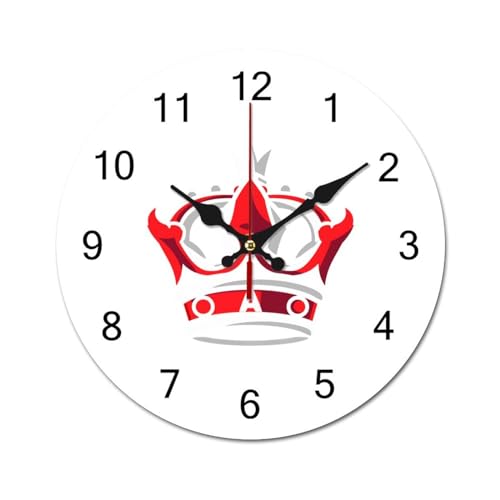 Horloge murale en bois couronne 30 cm style rétro chic sans tic-tac