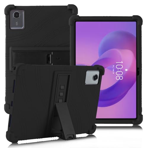 ATOOZ for Lenovo Tab M11 Case 11 Inch (TB330F/TB331) Soft Silicone for Lenovo Idea Tab 11 Tablet Case Kids 2025 (TB336F/TB335F) with Stand (Black)
