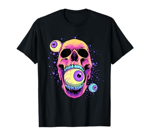 Crâne gothique pastel mangeant des globes oculaires Weirdcore esthétique gothique T-Shirt